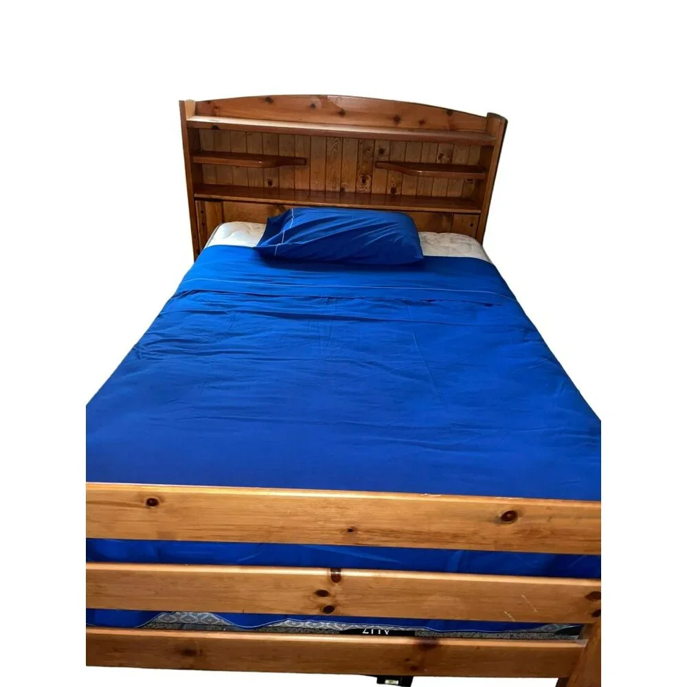 Vintage Cannon Monticello Full Flat Sheet and One Pillowcase Used Blue 2 Piece